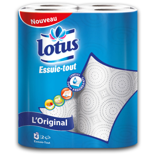 Lot de 4 rouleaux essuie-tout