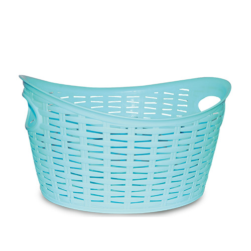 Corbeille rosa rotin