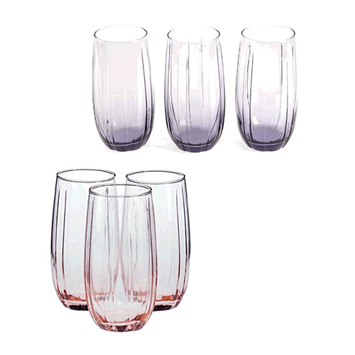 Lot de 3 verres rose