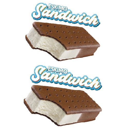 2 glaces sandwich vanille chocolat
