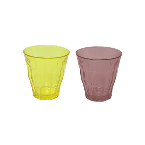 Lot de 4 verres jaune et violet