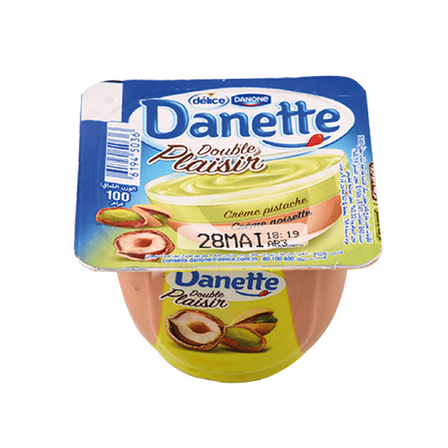 Créme dessert danette noisette pistache double plaisir