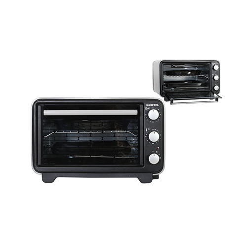 Four électrique noir avec 2 plateaux