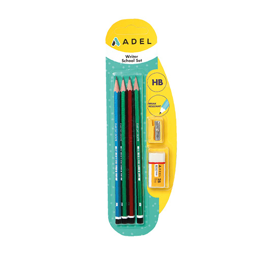 Blister de 4 crayons avec gomme et taille crayon