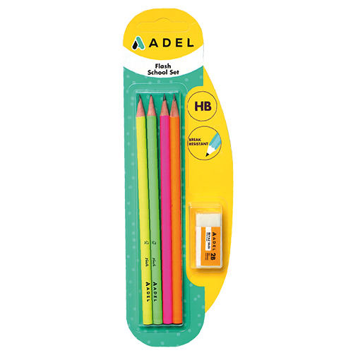 Blister de 4 crayons avec taille crayon
