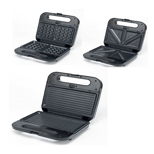 Machine à sandwich 3en1 avec revêtement antiadhésif