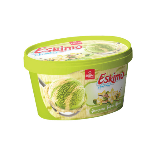 Lot 2 barquettes de glacepistache vanille  