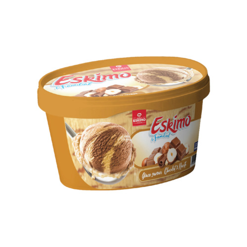 Lot 2 barquettes de glace chocolat noisette  