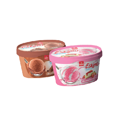 Lot 2 barquettes de glace café vanille