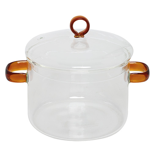 Marmite en verre avec couvercle 