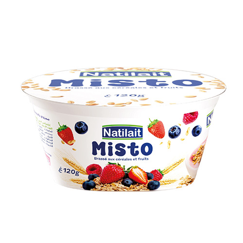 Lot de 5 yaourts misto fruits rouges et céréales